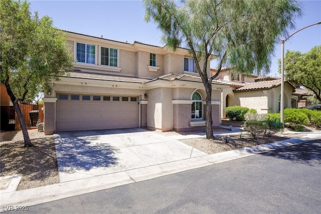 view of front of house with a garage