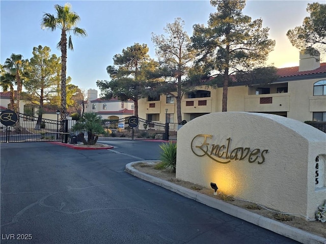 view of community sign