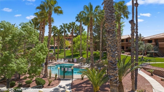 view of pool featuring a patio area