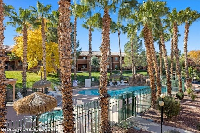 view of pool with a patio area