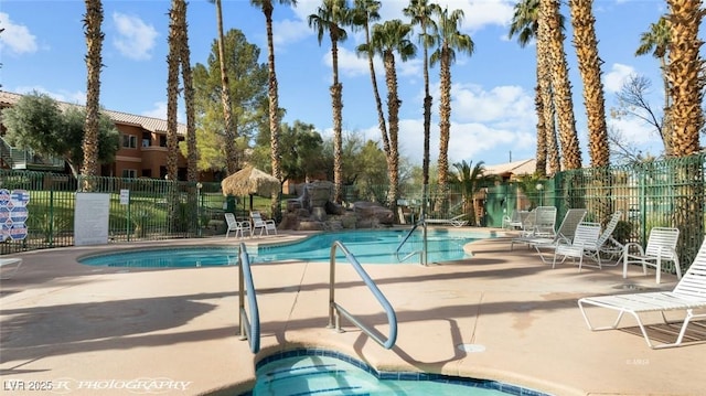 view of pool with a patio area