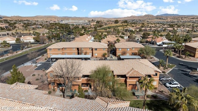 bird's eye view with a mountain view