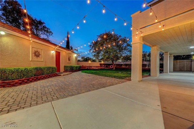 view of patio with a fenced backyard