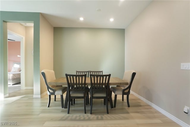 dining area featuring light hardwood / wood-style floors