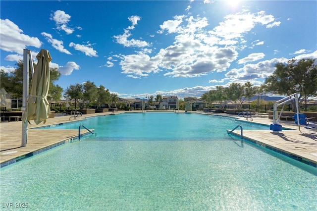 view of pool featuring a patio