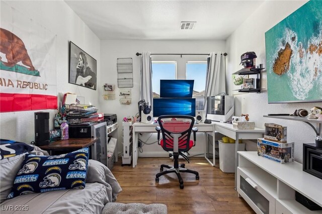 6527 Netherseal Ave, Las Vegas, NV 89139 - home office with hardwood / wood-style flooring