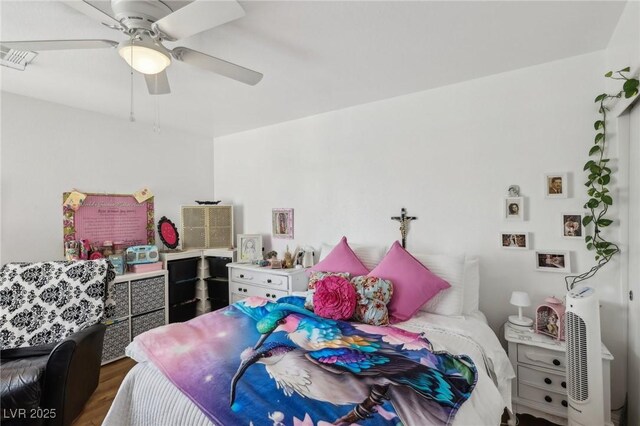 6527 Netherseal Ave, Las Vegas, NV 89139 - bedroom with hardwood / wood-style floors and ceiling fan