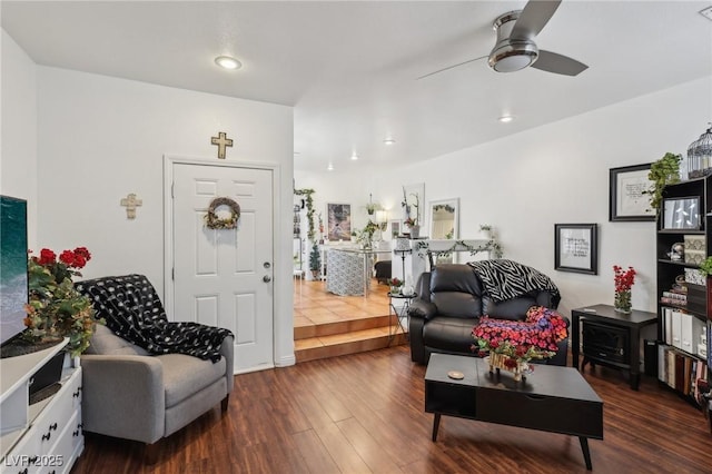 6527 Netherseal Ave, Las Vegas, NV 89139 - living room featuring wood-type flooring and ceiling fan