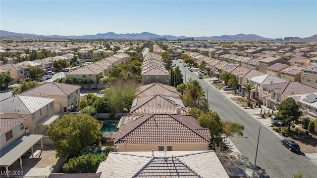 bird's eye view featuring a mountain view