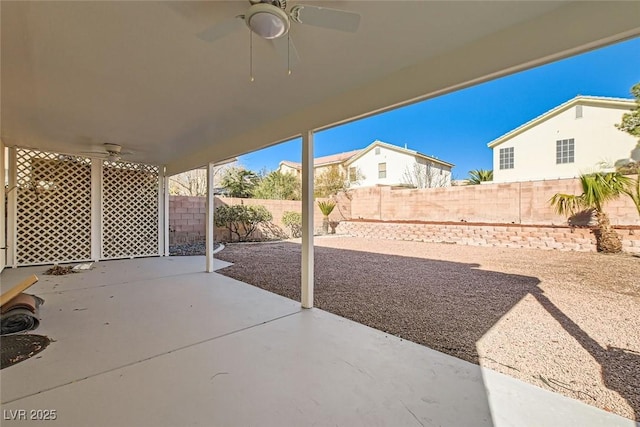 view of patio / terrace with ceiling fan