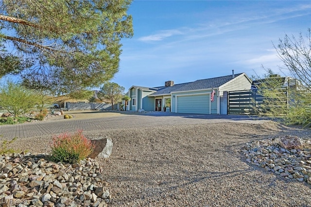 view of front of house with a garage