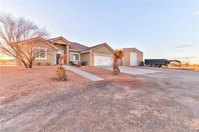 ranch-style home with a garage