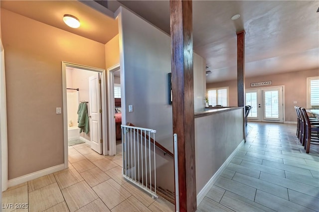 hall featuring french doors