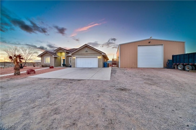 view of front of property featuring a garage