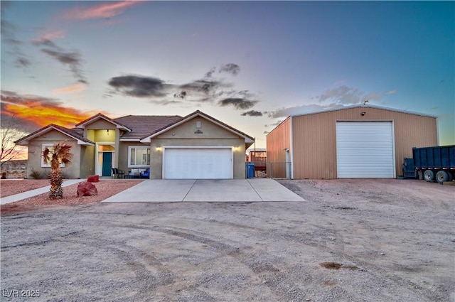 view of single story home