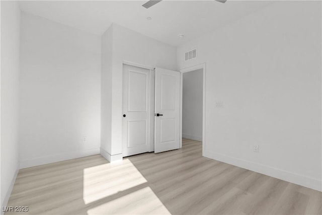 unfurnished bedroom featuring light hardwood / wood-style floors