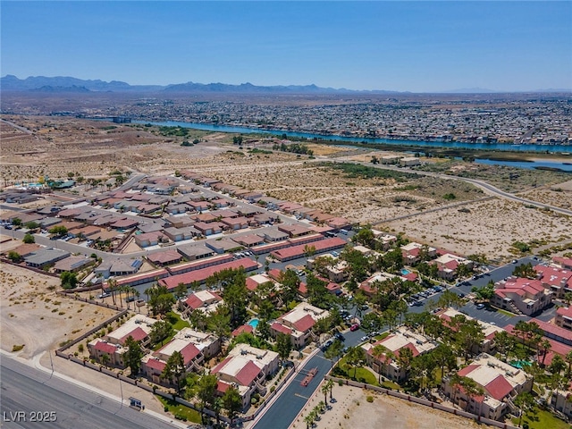 aerial view with a mountain view