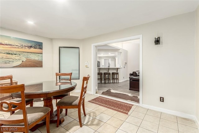 view of tiled dining room