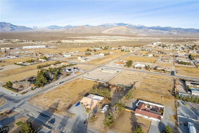 aerial view with a mountain view