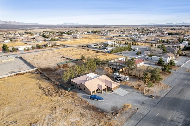 aerial view with a mountain view