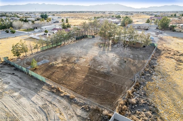 drone / aerial view with a mountain view