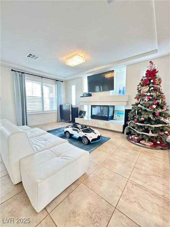 view of tiled living room