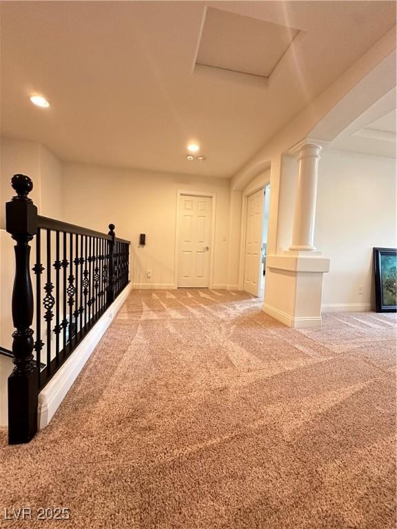 interior space featuring carpet flooring