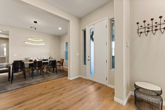 entryway featuring light wood-type flooring