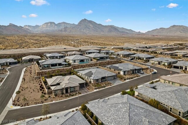 aerial view with a mountain view