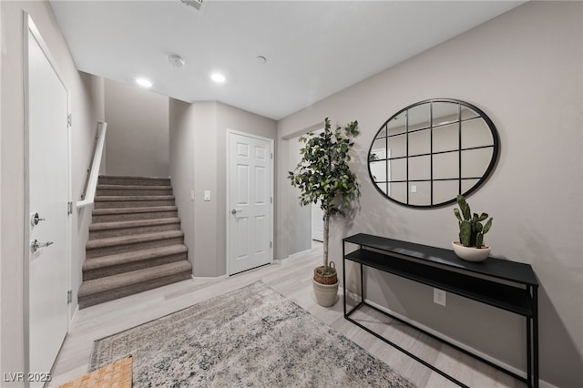 entryway featuring light hardwood / wood-style flooring