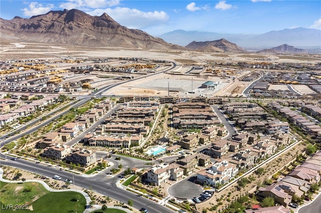 aerial view with a mountain view