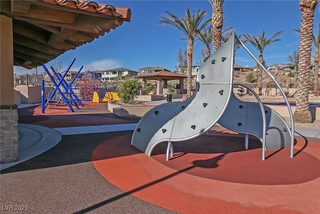 view of jungle gym with a gazebo