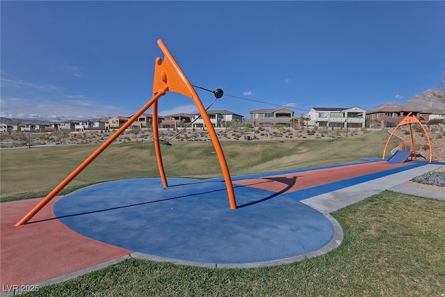 view of playground featuring a yard