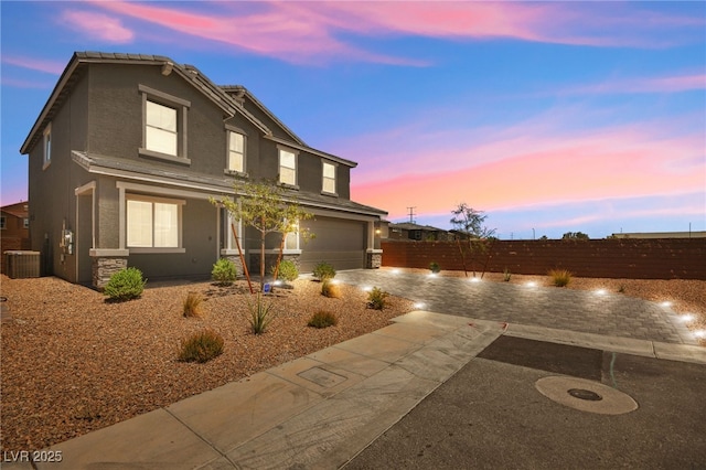 front facade featuring a garage