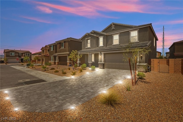 view of front of house with a garage