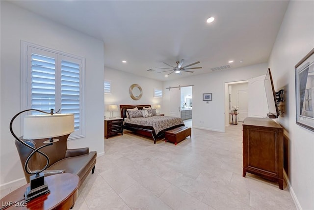 bedroom with ceiling fan