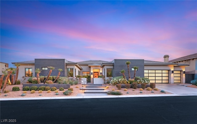 contemporary house featuring a garage