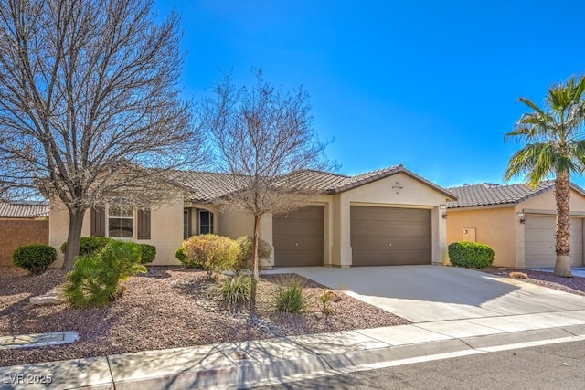 view of front of house with a garage