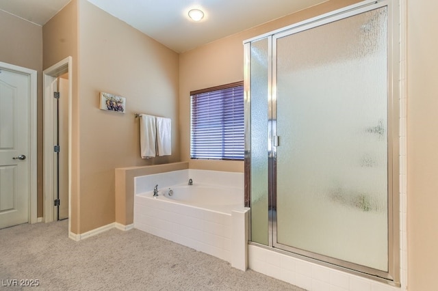 bathroom with plus walk in shower