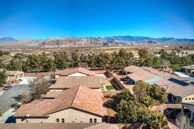 aerial view with a mountain view