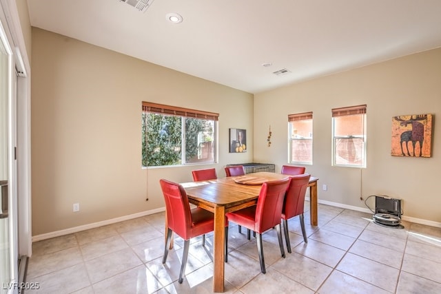view of tiled dining area