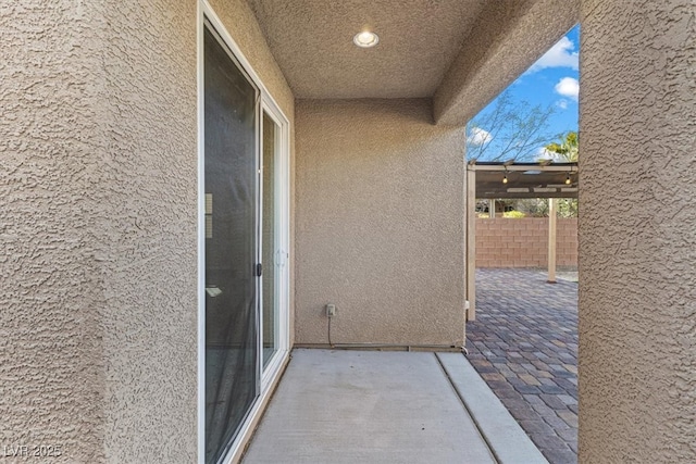 balcony with a patio