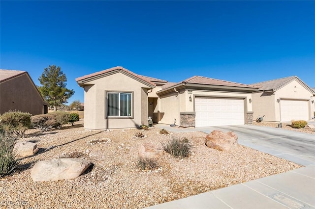 single story home featuring a garage