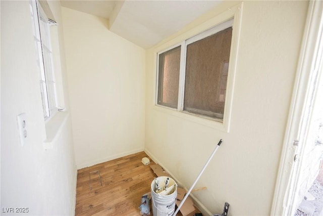 interior space with hardwood / wood-style flooring