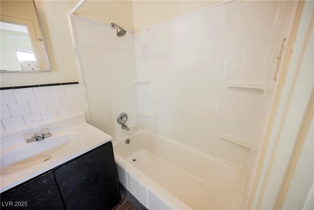 bathroom featuring vanity and shower / bathing tub combination