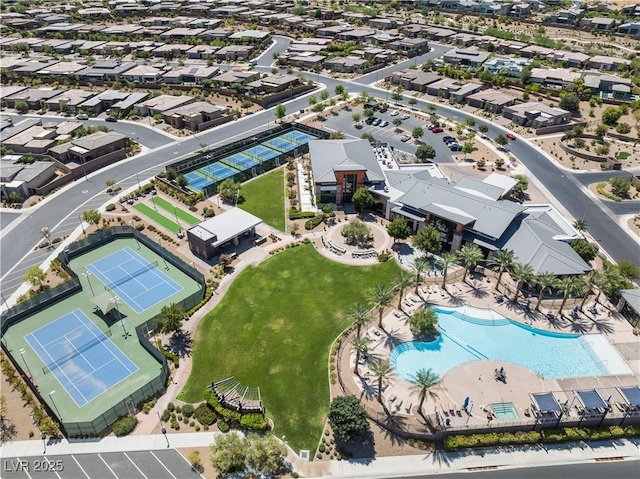 drone / aerial view featuring a residential view