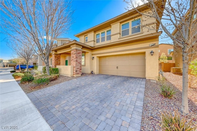 view of front of house with a garage