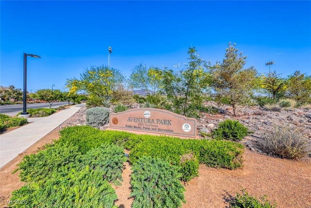 view of community sign