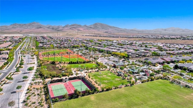 bird's eye view featuring a mountain view