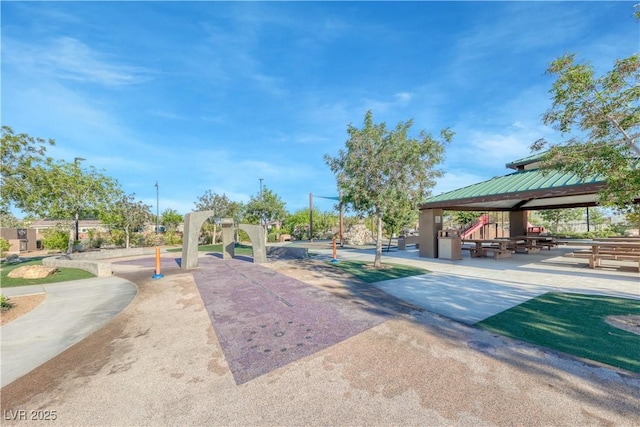 view of community with a gazebo